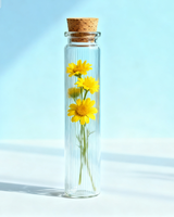 Vente en gros de flacons tubes à essai en verre borosilicaté pour huiles essentielles, capacités 30ml et 100ml, transparents, avec bouchon à vis tubulaire et surface givrée soyeuse