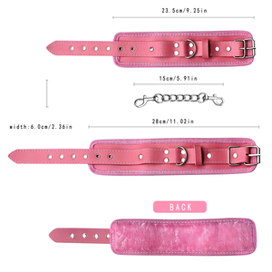 Kits de Bondage sexual, esposas, puños de tobillo, abrazaderas, mordaza de <span class=keywords><strong>bola</strong></span>, cuerda con los ojos vendados, juego de ataduras de cuero, juguete de juego de rol para principiantes SM, Kits BDSM - Product Image 5