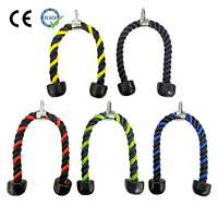 VIGFIT Ensemble d'accessoires pour machine à câble en acier robuste, poignées de traction dorsale et corde triceps, équipement de fitness pour musculation
