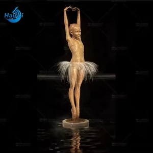 Statue de fontaine de ballerine dansante en bronze moulé sur mesure grandeur nature, sculpture d'angle de jardin en <span class=keywords><strong>laiton</strong></span> pour extérieur, à vendre - Product Image 5
