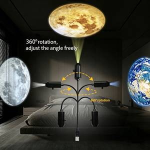 Mini Galaxy & Moon <b>Projector</b> Night Light LED Creative Bedside <b>Lamp</b> with Custom Logo Projection Background Light for Kids Room - Product Image 4