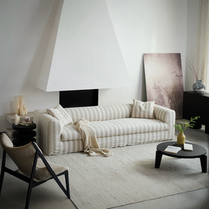 Sofá de Tela de Lino a Rayas de Estilo Rural del Norte de Europa y América para <span class=keywords><strong>Tres</strong></span> o Cuatro <span class=keywords><strong>Personas</strong></span>, Muebles Desmontables y Lavables - Product Image 2