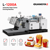 Máquina Automática para Armar Cajas de Cartón para Envasado de Comida Rápida, Solución para Fabricación de Cajas de Hamburguesas, 200 piezas/min, Modelo de Alta Velocidad L1200A