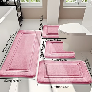 Ensemble de tapis de salle de bain Cangming 40x60cm 50x80cm en fibre de polyester absorbante, tapis de sol modernes et simples pour la salle de bain à domicile - Product Image 3