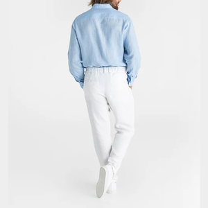 Pantalon en lin pour homme, coupe ajustée, tissu léger, confortable, décontracté, pour tous les jours, élégant, pour temps chaud, vente en gros - Product Image 3