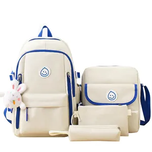 Kızlar için su geçirmez sırt çantası okul çantaları öğrenci çantası paketi 5 In 1 takım çocuklar için özel kitap çantaları