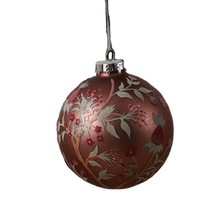 Boule de verre marron paillettes boule de verre décorative de noël