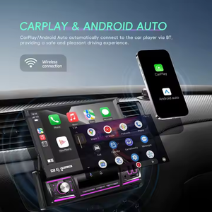 Podofo 7 ''1 Din Autoradio <span class=keywords><strong>Android</strong></span> Car Radio 4 + 64G Flip Retráctil Pantalla táctil Inalámbrico Carplay y <span class=keywords><strong>Android</strong></span> <span class=keywords><strong>Auto</strong></span> BT/WIFI/GPS USB - Product Image 5