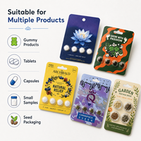 Vente en gros de petits emballages en blister, emballages en blister vides, emballages personnalisés avec logo, emballages recyclables pour graines de fleurs, emballages pour capsules, emballages pour bonbons gélifiés