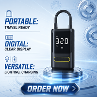 Car Mounted Inflatable Pump Wireless Portable Digital Display 12V Electric Vehicle Inflator Valve Adapter