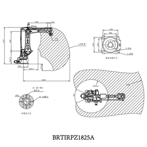 หุ่นยนต์อาร์ติคูเลตเต็ด รุ่น BRTIRPZ1825A แขนกลอุตสาหกรรมไฟฟ้าเซอร์โว สีแดง หุ่นยนต์ดูแลเครื่องจักร - Product Image 4