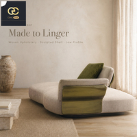 Ensemble de canapés de salon de luxe italien au design géométrique de haute qualité pour villa, mobilier de jardin avec revêtement en tissu