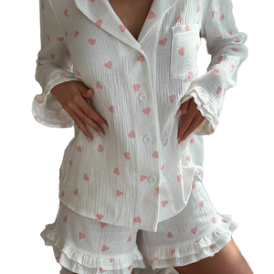 Conjunto de Roupas para Casa Feminino em 2 Peças, Roupas Térmicas para Verão e Outono, Pijamas Coordenados para Mulheres - Product Image 1