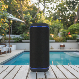 Haut-parleur sans fil portable TWS pour caisson <span class=keywords><strong>de</strong></span> basses extérieur avec éclairage LED RVB pour activités <span class=keywords><strong>de</strong></span> plein air Forme cylindrique - Product Image 4
