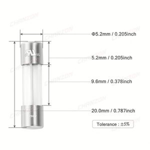 5x20 ensemble de fusibles en verre à tube à soufflage rapide 5X20mm 0.5A 1A 2A 3A 4A 5A 6A 8A 10A 12A 15A 250V 125V 12V Kit d'assortiment avec boîte 55 pièces - Product Image 2