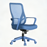 Chaise de bureau ergonomique moderne à dossier mi-haut en maille, pivotante, avec accoudoirs fixes, hauteur réglable, tissu respirant et base en acier pour usage professionnel