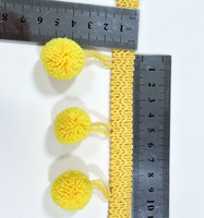 Bande de dentelle à pompons brodés multicolores personnalisable, garniture à franges, ruban à pompons tissé pour projets de vêtements et de décoration intérieure