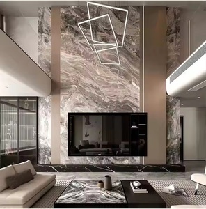 Panneau mural en PVC marbré moderne de luxe, design doré, imperméable, ignifuge, isolation thermique pour hôtel, appartement, maison, commerce - Product Image 4