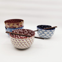 Bol à nouilles en porcelaine avec baguettes ensembles de petit-déjeuner bol à ramen