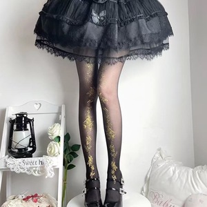 Sweet Note Pantyhose Sheer 0D Musical Print Tights For Lolita Fashion Four Seasons Wear - Product Image 2