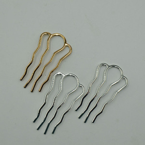 Épingles à cheveux de style antique en cuivre pur plaqué or et argent, à quatre branches, pour usage quotidien - Product Image 1