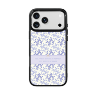 Coque de téléphone AG Feeling Black Edge avec motif floral violet doré pour iPhone 17, 17 Pro Max, 16 Pro, 15 – Coque magnétique