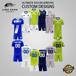 Ensembles de maillots de <span class=keywords><strong>football</strong></span> rétro personnalisés, été automne, uniformes de <span class=keywords><strong>football</strong></span> unisexes, 100% polyester, short respirant, anti-transpiration, séchage rapide - Product Image 2