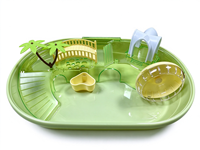 Cage à hamster transparente et spacieuse avec toit ventilé, roue d'exercice, bouteille d'eau et accessoires d'escalade