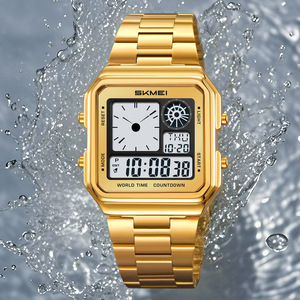 Skmei Digital Men's <b>Watch</b> Stainless Steel Strap 30m Water Resistant Multifunction <b>Electronic</b> <b>Watch</b> With Alarm - Product Image 2