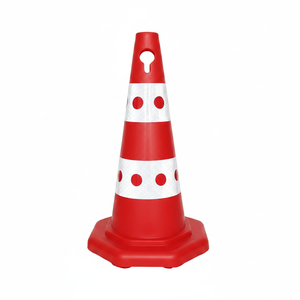 50 cm PPC Traffic Safety Cone PVC and <b>Plastic</b> Reflective Road Barrier with White Reflective <b>Tape</b> - Product Image 2