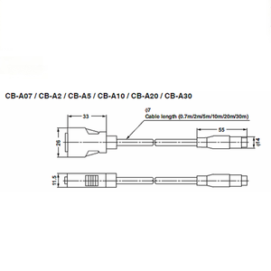 สายเคเบิลเซ็นเซอร์เลเซอร์แบบจุด KEYENCE CB-A2/A5/A10 สำหรับการส่งข้อมูลและพลังงานที่เสถียร มาตรฐาน IP67 วัสดุ PVC สำหรับการวัดด้วยเลเซอร์ในงานอุตสาหกรรม - Product Image 6