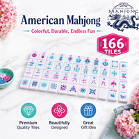Jeu de Mahjong Frosted Blush Line avec tuiles en acrylique violettes, 166 pièces, personnalisable, prêt pour l'OEM