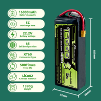 Batterie semi-solide GPR Power 16000mAh 6S 23.7V 10C LiPo, batterie pour drone UAV, haute densité de puissance, connecteur XT60, 500 cycles