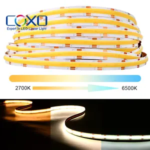 COXO 3 года гарантии cct Трехцветная светодиодная лента cob светодиодов 10 мм ширина 12 В 24 В cct cob Светодиодная лента