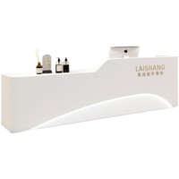 Comptoir de caisse en MDF peint avec rangement, design minimaliste pour magasins de vêtements, salons de manucure, comptoirs de bar, cliniques de beauté et de médecine