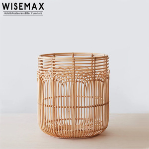WISEMAX FURNITURE moderno naturale ecologico Indonesia Rattan <span class=keywords><strong>Design</strong></span> cestino portaoggetti <span class=keywords><strong>cesto</strong></span> portabiancheria in tessuto - Product Image 4