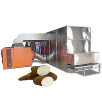 Déshydrateur de manioc de 1 à 15 tonnes, sécheur à bande transporteuse continue, machine de séchage de chips de konjac et de patate douce