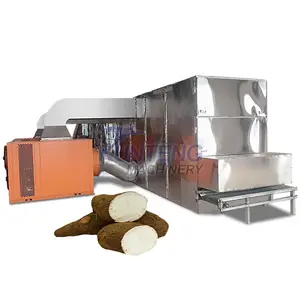 1-15 ton manyok kurutucu sürekli örgü kayışlı kurutucu konkontatlı patates cipsi kurutma makinesi