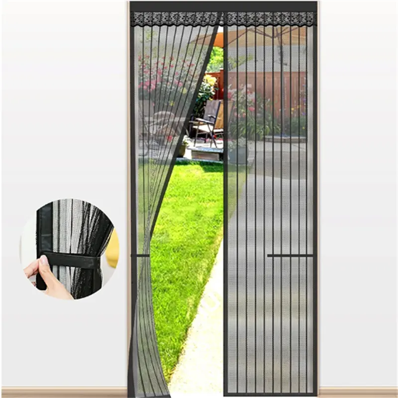 Source factory magnetic door fiberglass mesh screen curtain OEM Brand door curtains