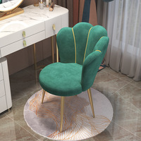 Nordic Ins Home Dining Chaise de bureau de manucure moderne ergonomique avec dossier confortable Tabouret de maquillage en acier inoxydable