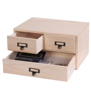 3 서랍이있는 나무 보관 캐비닛 탁상 카운터 가정 사무용품을위한 보석 보관 정리 상자
