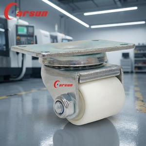 Rueda Giratoria de Acero de Alta Resistencia de 1.5 Pulgadas con Rodamiento de Bolas de Nylon Blanco y Protectores de Rosca para Gabinetes de Servidores y Equipos Industriales - Product Image 3