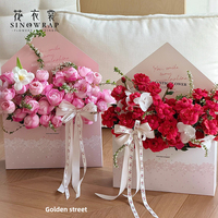Boîte à fleurs romantique imperméable SINOWRAP à double lamination pour bouquet frais et arrangement floral