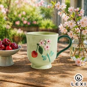 Taza <span class=keywords><strong>de</strong></span> Té y Platillo <span class=keywords><strong>de</strong></span> Porcelana Lila con Flores en Relieve, Trébol y Mariposa, Taza <span class=keywords><strong>de</strong></span> Café <span class=keywords><strong>de</strong></span> Cerámica Festoneada para el Hogar, Jardín, Fiesta, Regalo - Product Image 2