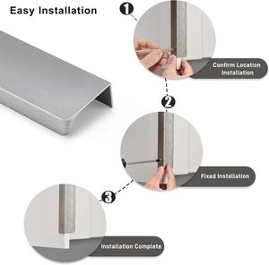 Manija de cajón oculta de aluminio oculta moderna, herrajes para el hogar, manija de puerta de armario Hutch Ark - Product Image 3