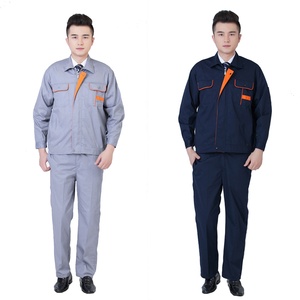 Veste d'uniforme <span class=keywords><strong>de</strong></span> travail antistatique pour hommes, combinaison d'ingénierie en polyester et coton gris, grande taille disponible - Product Image 5