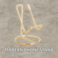 Support de téléphone portable en métal au design moderne et créatif, support de tablette plat en métal décoratif pour bureau