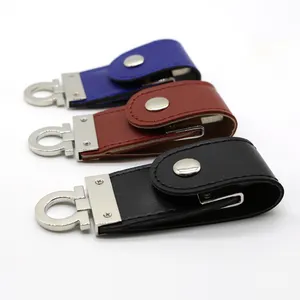 New Product Leather Usb Flash Drive External Storage U Disk Custom Logo Usb 3.0 Memory Stick Keychain
