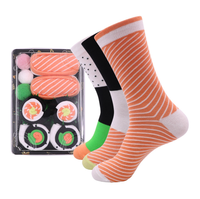 Chaussettes décontractées respirantes printemps-été pour hommes et femmes, boîte cadeau de nourriture et de sushis, chaussettes créatives personnalisées à la mode en coton