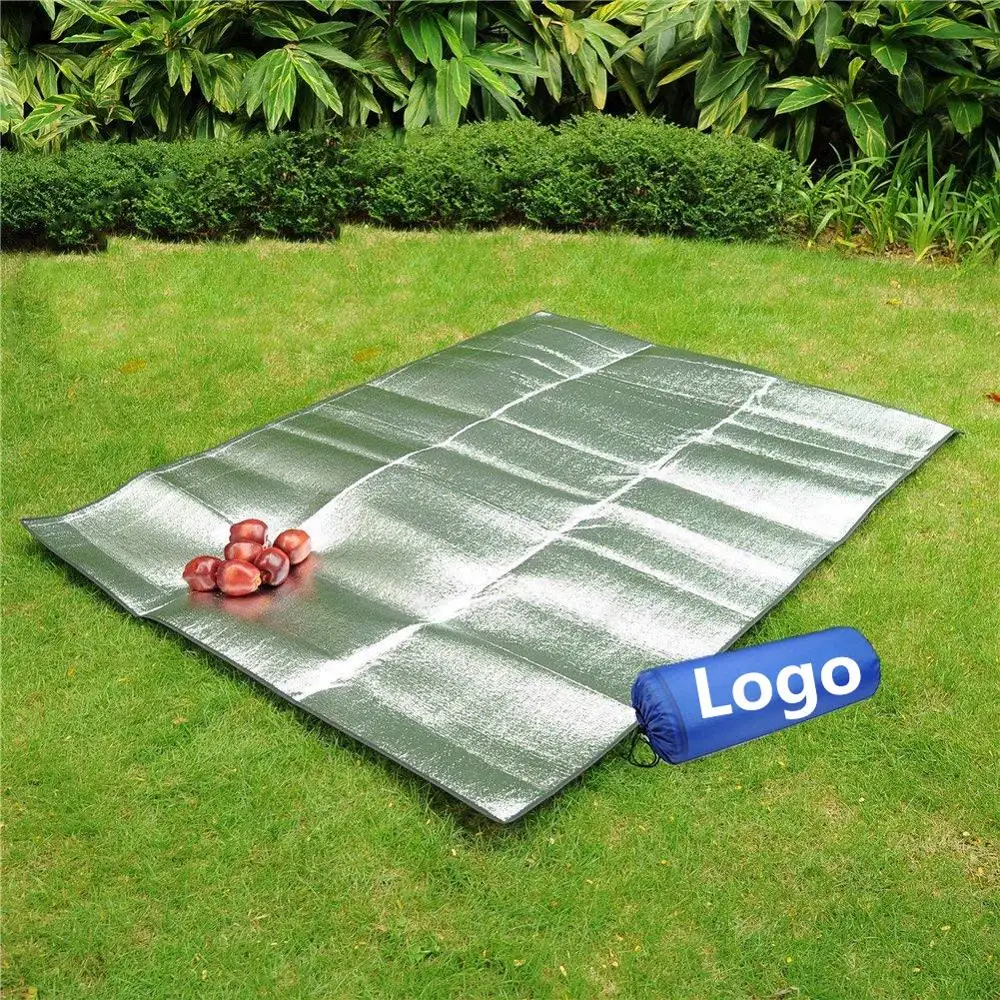 Double Side Picnic Blanket Mat Portable Waterproof Foldable Aluminum Eva Foil Sleeping Pad for Camping Yoga Lawn Mat Cushion